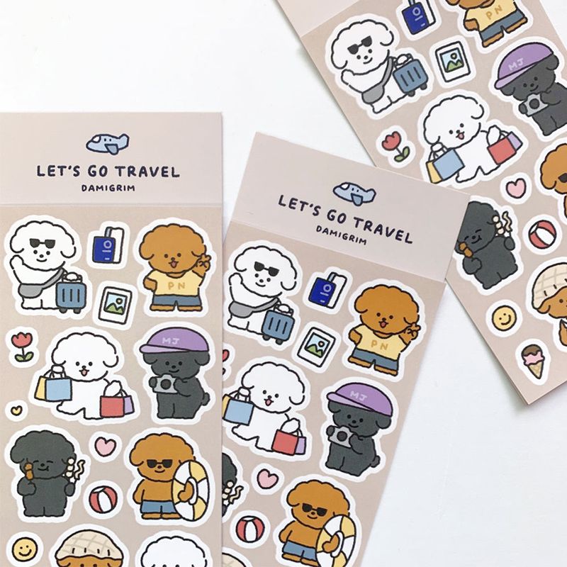 【1+1 SET】  Let's Go Travel Sticker