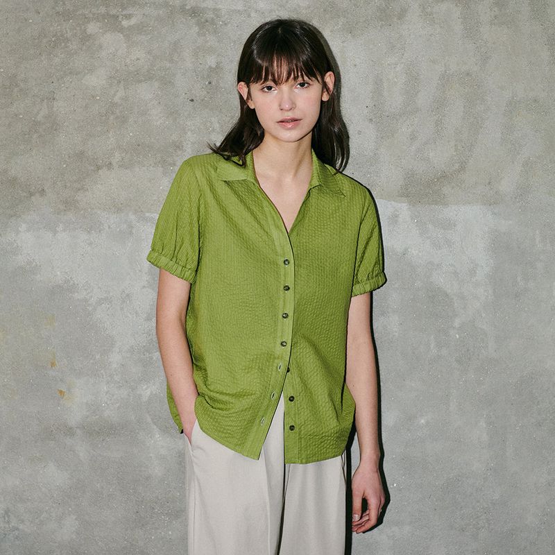 CORCA（コルカ）の「V neck Banding Blouse Green（Tops）」