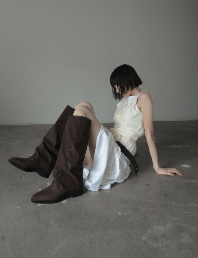 1212 Leather Warmer Long Boots (5cm)