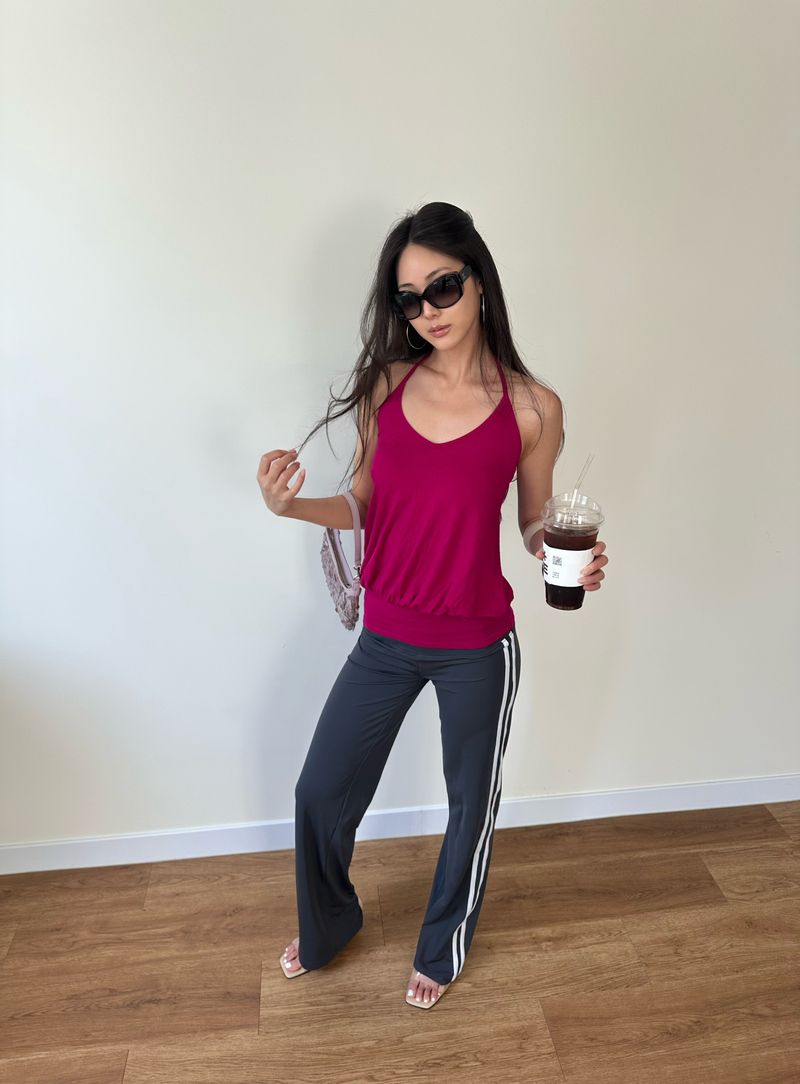 low rise track pants
