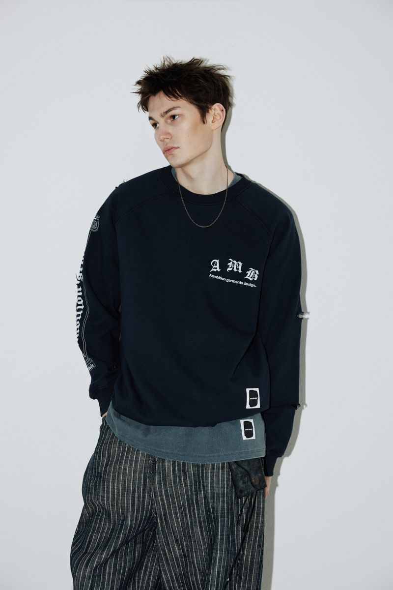 Column Sweat-Shirts (Washed-Navy)