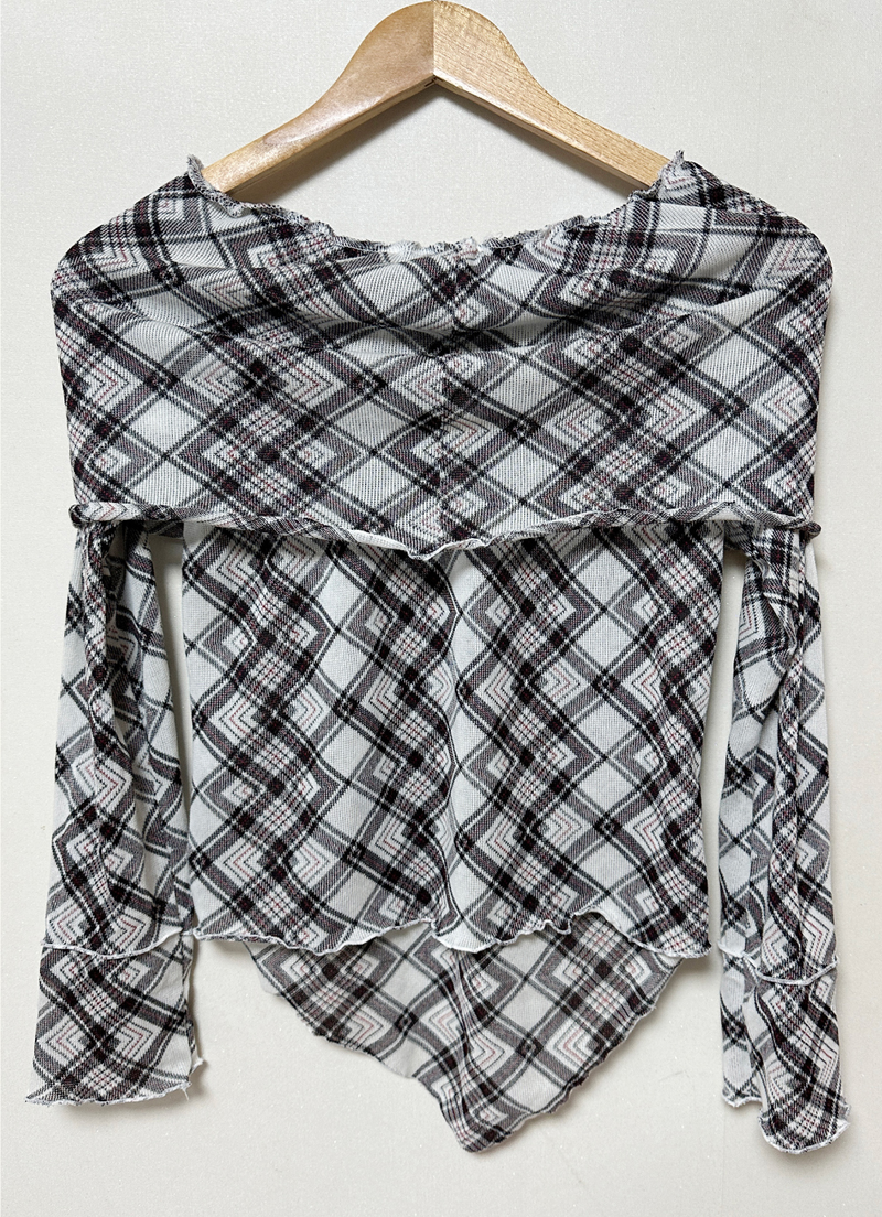 ARGYLE OFF-SHOULDER🤍❤ - 2 COLORS