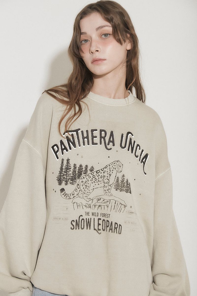 SNOW LEOPARD PRINT SWEATSHIRT [normal] [BEIGE]