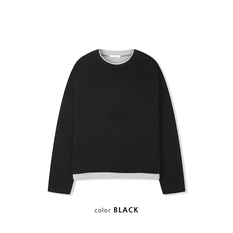 [Unisex] Crop layered round knit(3color)