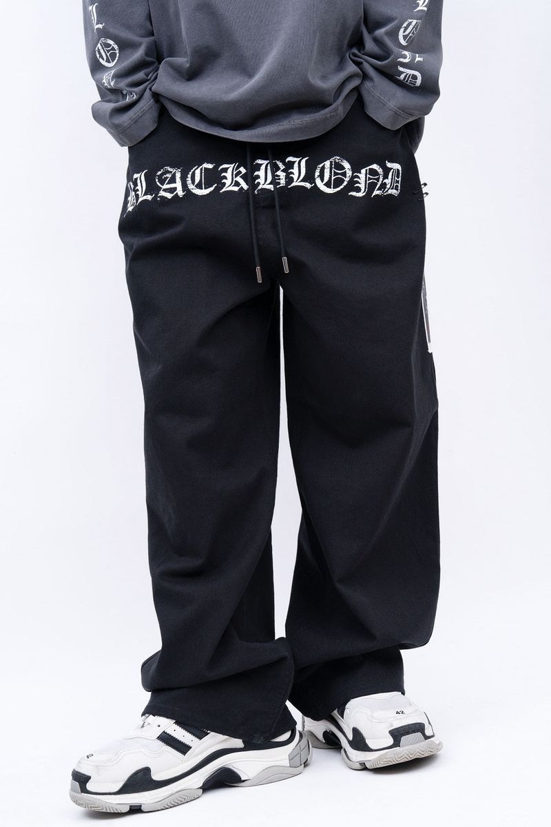 BBD No Sympathy Wide Cotton Pants (Black)