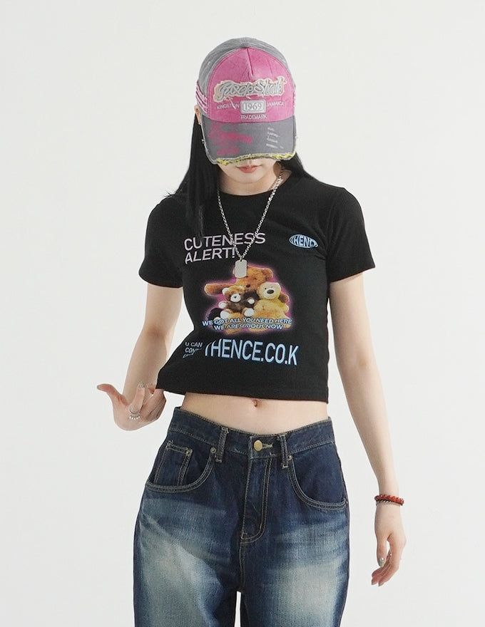 テディクロップドTシャツ