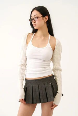 【即日発送】Jewel cross back tank top - white  