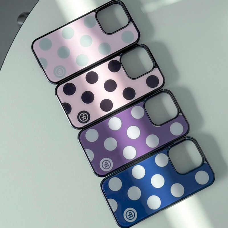 [MADE] L dot. (pinkgray) glass bumper iPhone case
