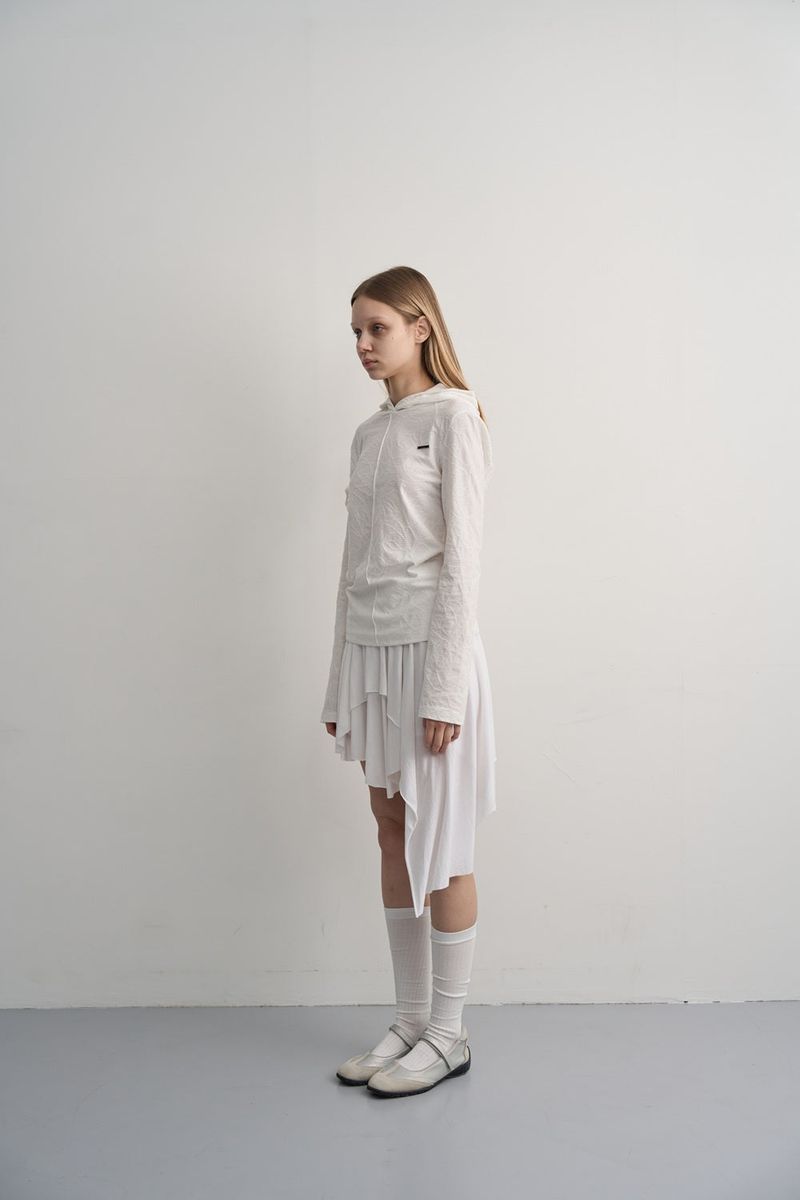  EAZY LAYERED CUT SKIRT-WHITE 