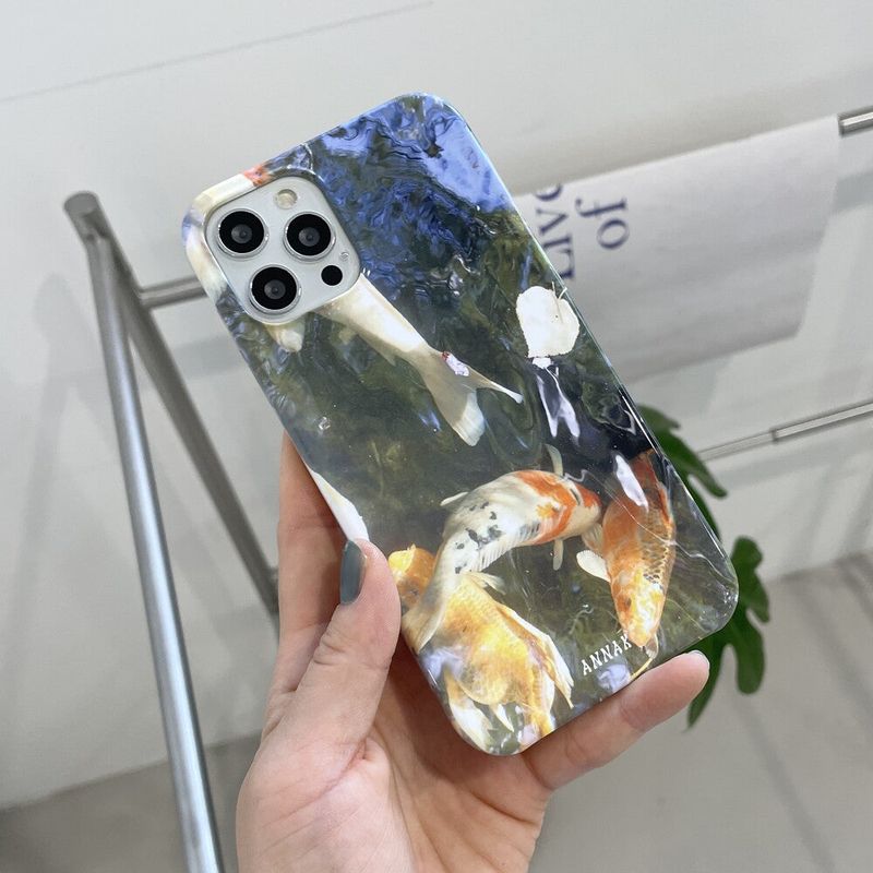[purple sunlight koi goldfish hard case]