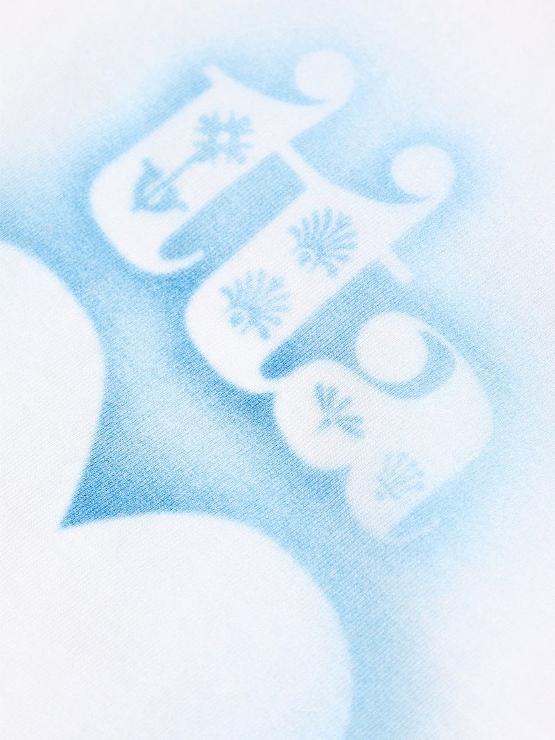 HEART STENCIL CROP TSHIRTS-CLOUD SKY