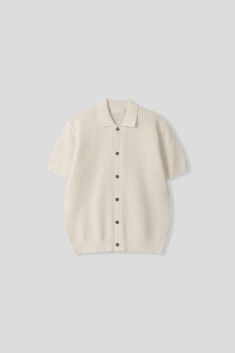 Cable scotch collar cardigan