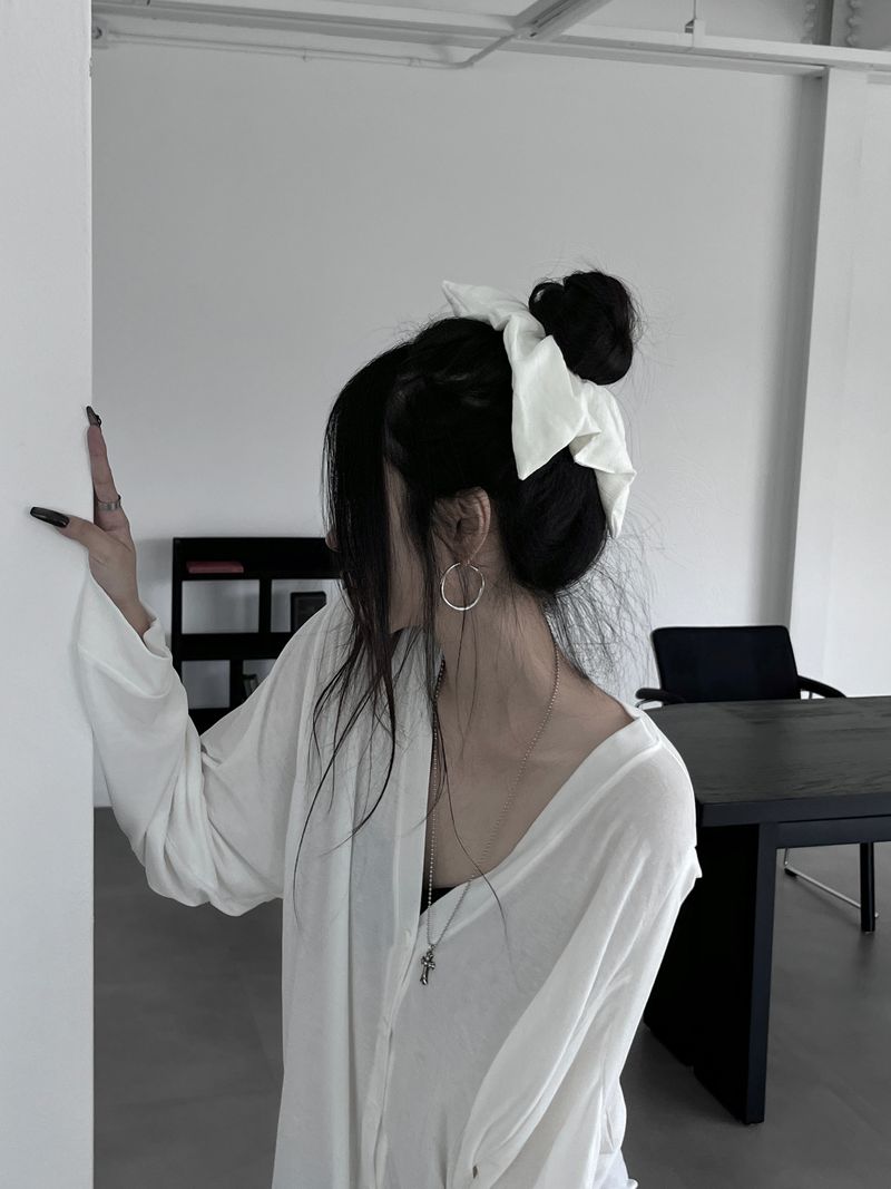 flowy ribbon hair scrunchie (2color)