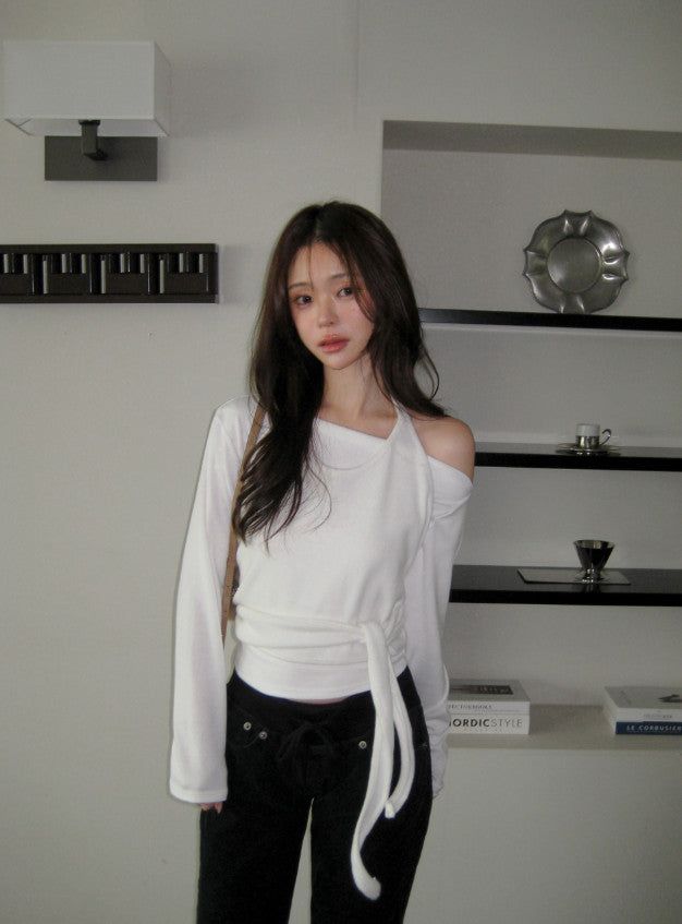 Halter Neck Wrap Knit Bustier (3color)