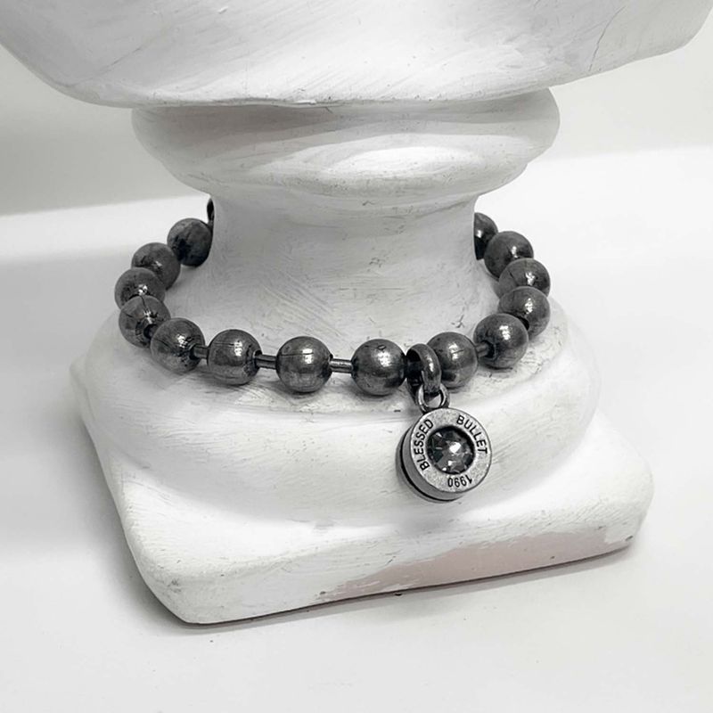 BLESSED BULLET（ブレスドブレット）の「[BLESSEDBULLET]9mm ball chain bulletback bracelet_dark silver（Accessories）」
