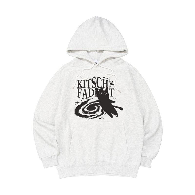 KITSCH CAT JUMPING HOOD TEE (LIGHT MELANGE)