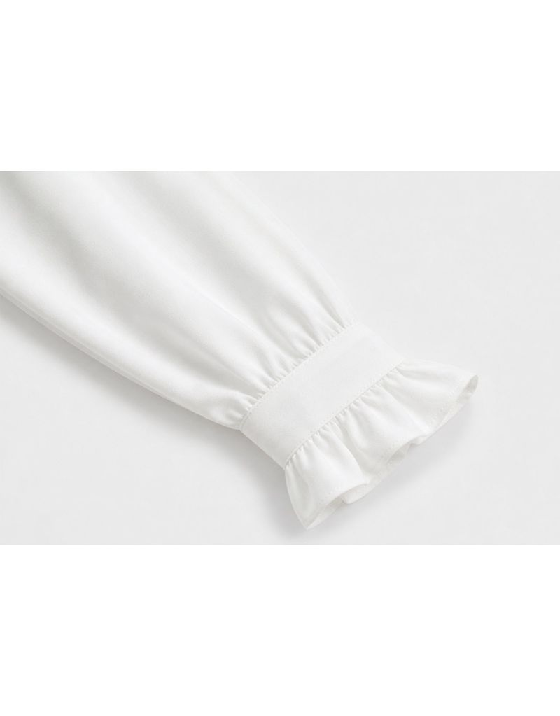 [PRE- FALL] Léa Ruffle Cutout Buckle Long-Sleeve Blouse Ivory