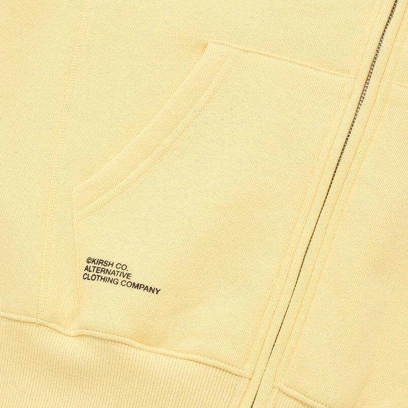 DOODLE CHERRY CIRCLE LOGO NAPPING HOODIE ZIP UP [YELLOW]