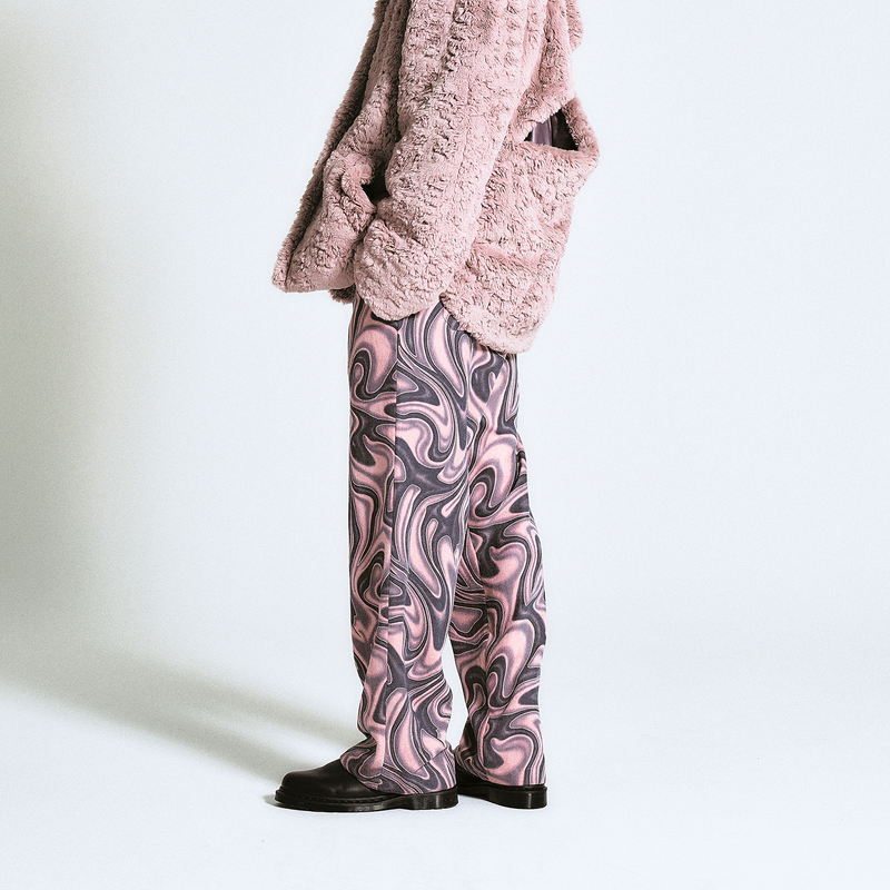 MARBLING RELAX FIT PANTS PINK