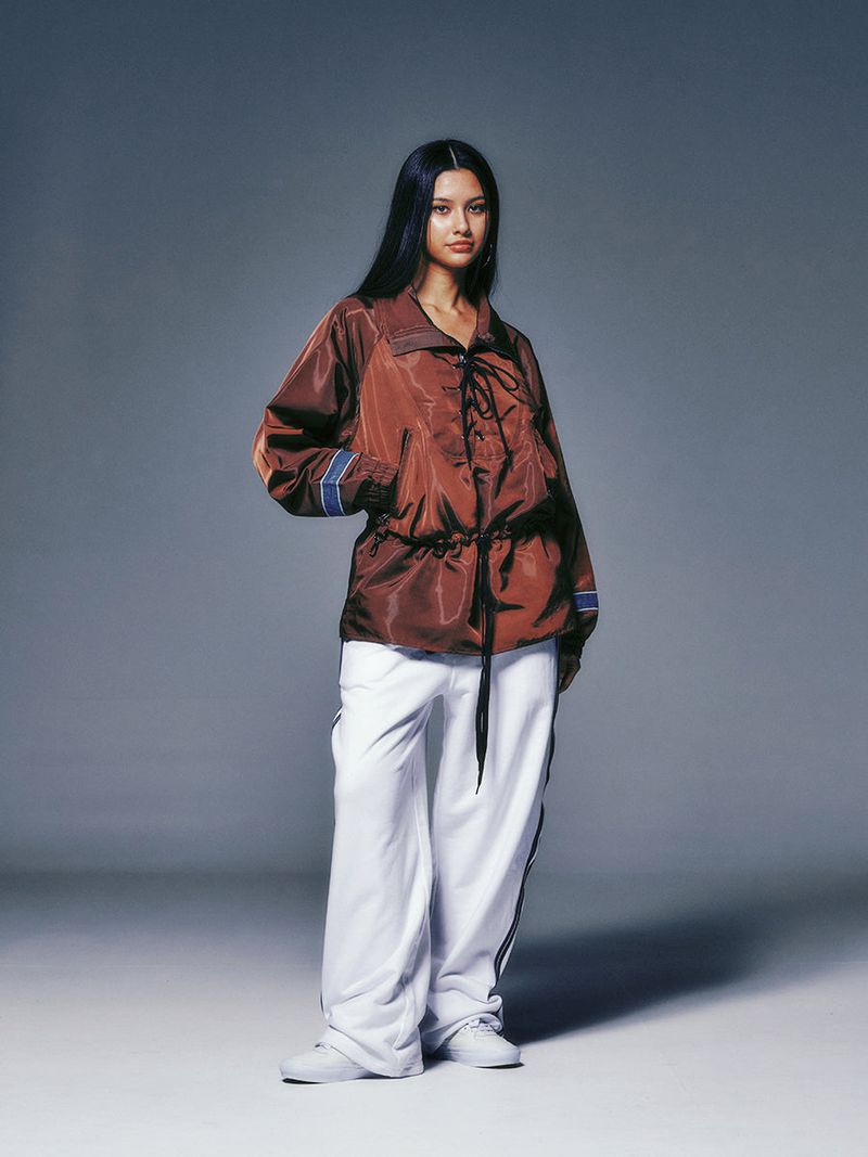 LACE UP ANORAK JACKET (BROWN)