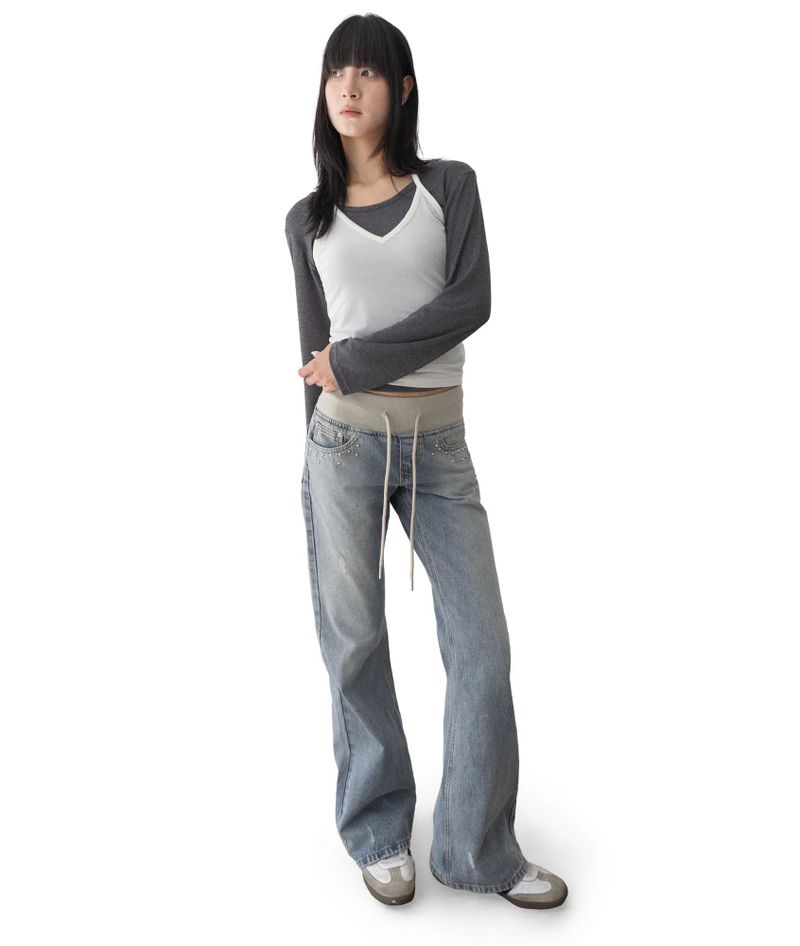 Ruin Layered Banded Bootcut