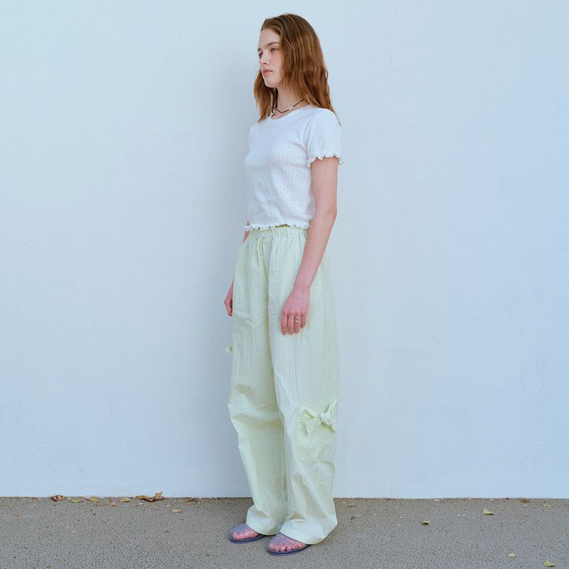 RIBBON POCKET PANTS, MELON