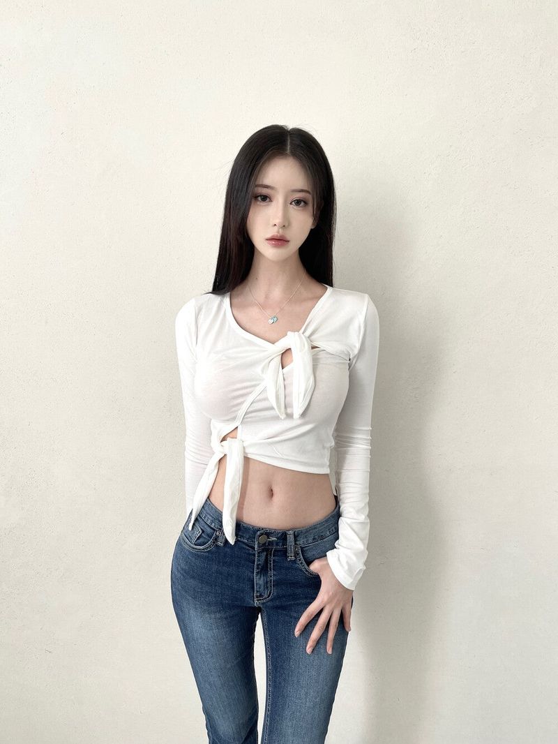 1038. Highlight low span denim boots cut (2color)