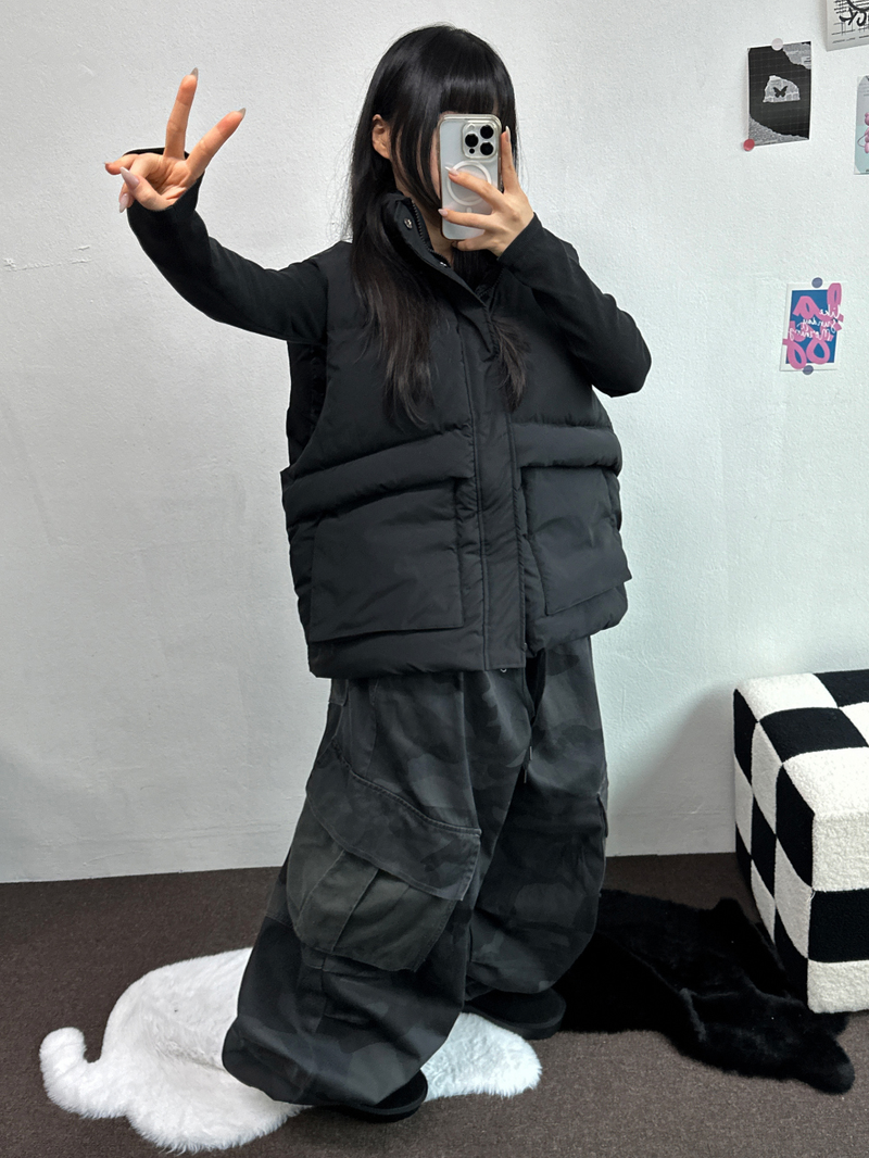 OVER WIDE VEST PADDING🩶🤍🖤☁ - 4 COLORS