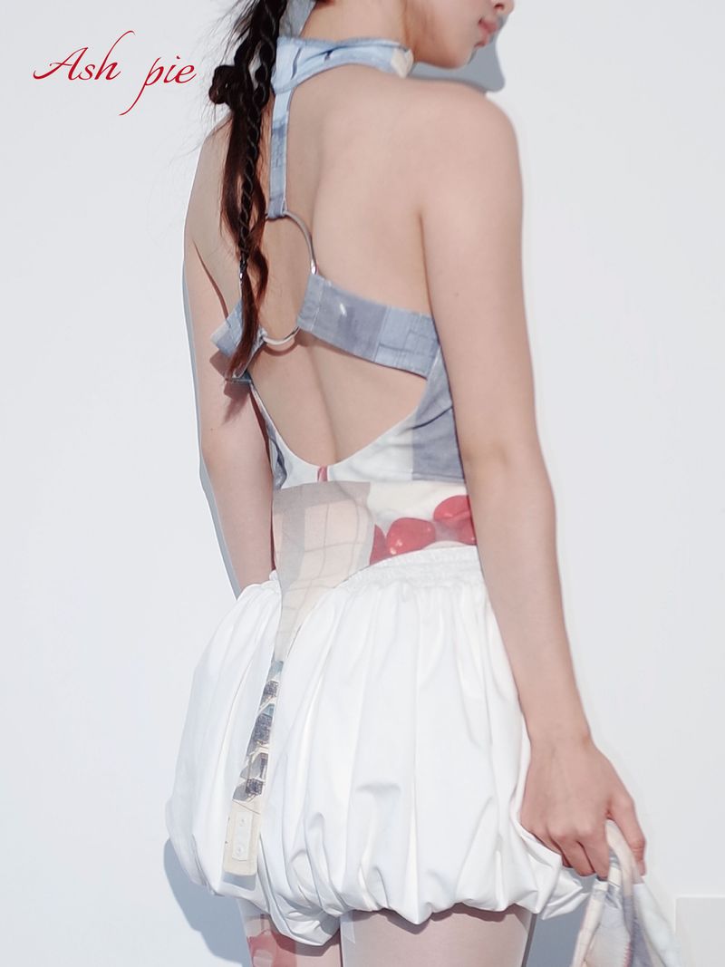 Printed backless jumpsuit