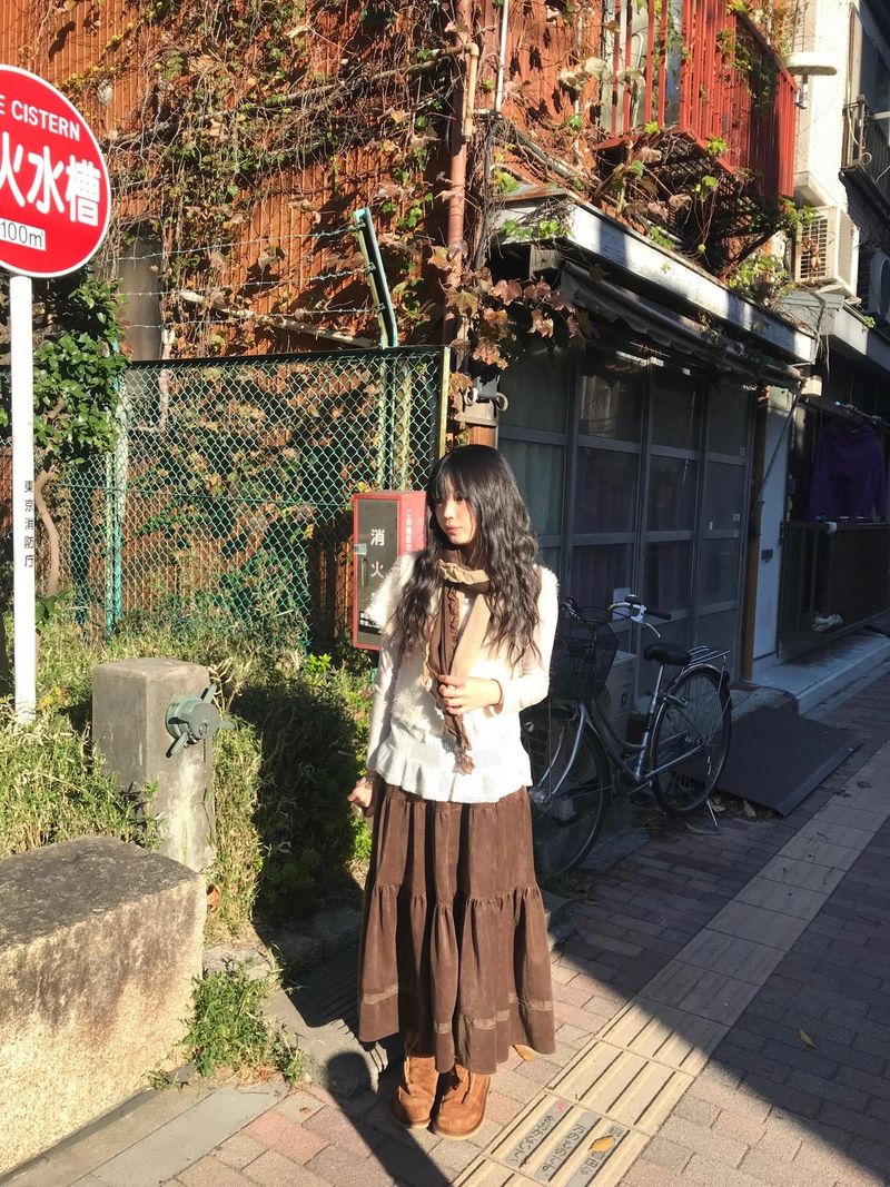 seki velvet long skir
