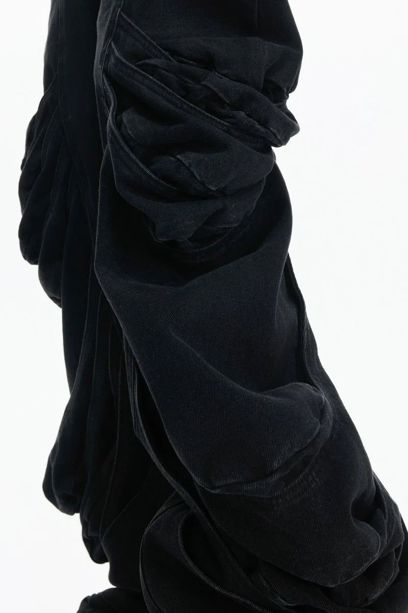 Deconstructed Washed Stacked Jeans