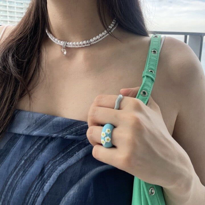 0031 Spring daisy ring set