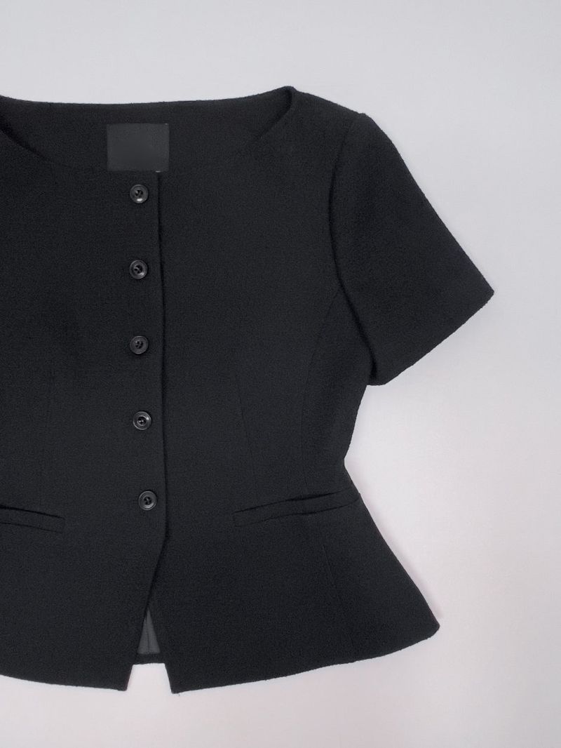 Twill Glass Boat Neck Jacket