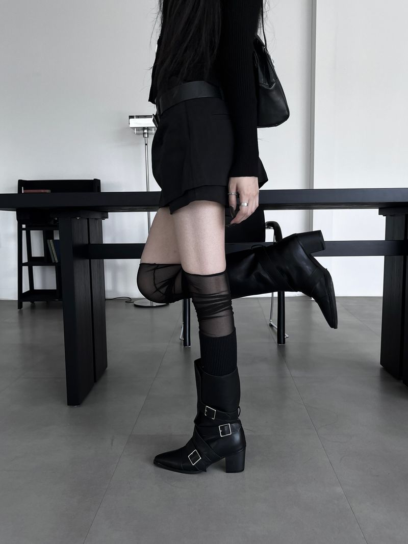 see-through gauze leg warmers