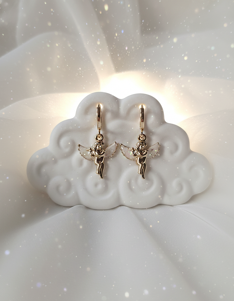 [MEOVV Sooin Earrings] Baby Angel Huggies Earrings - Gold Color