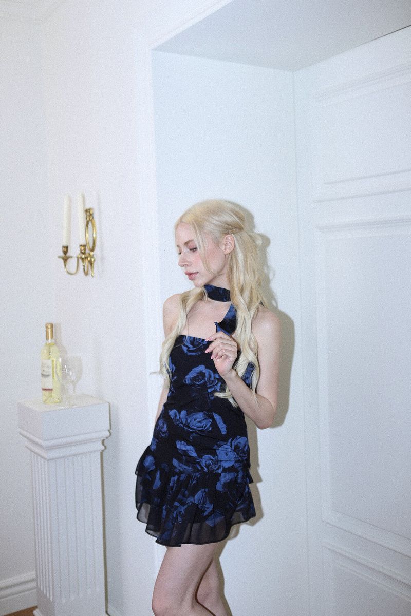 ROSE SCARF TOP[blue]