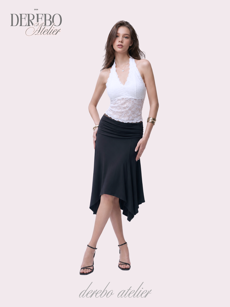 dereborujo（ドレボルゾー）の「mood fit unbalanced midi long skirt（Skirts）」