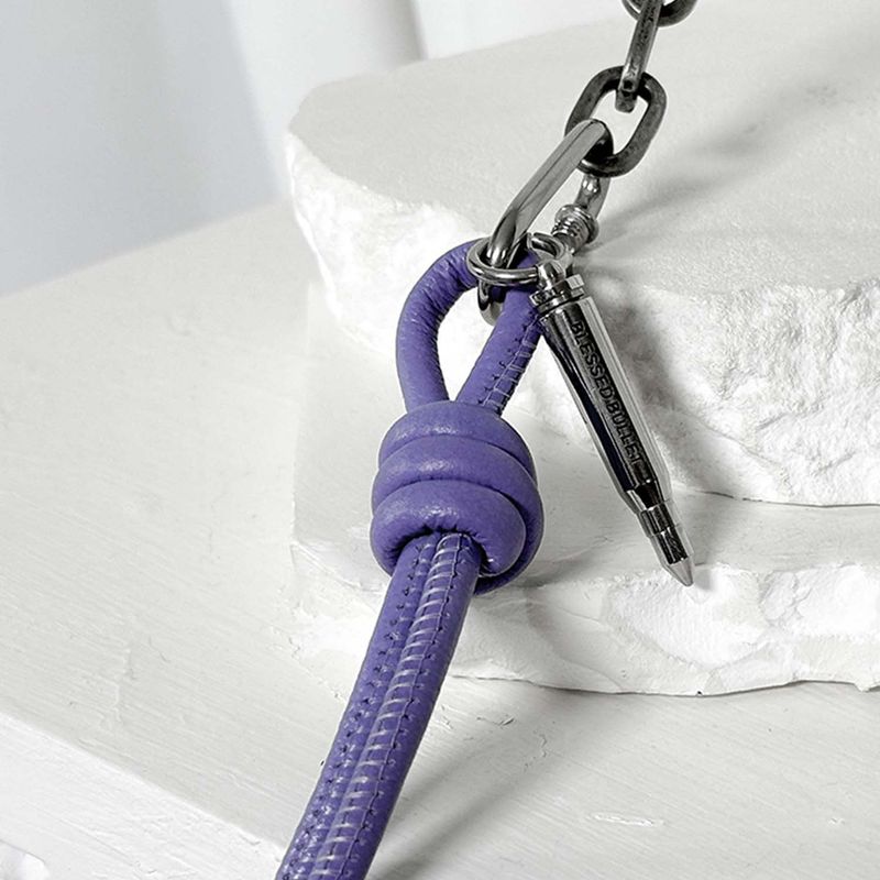ss-Volume leather rope keyRing_purple