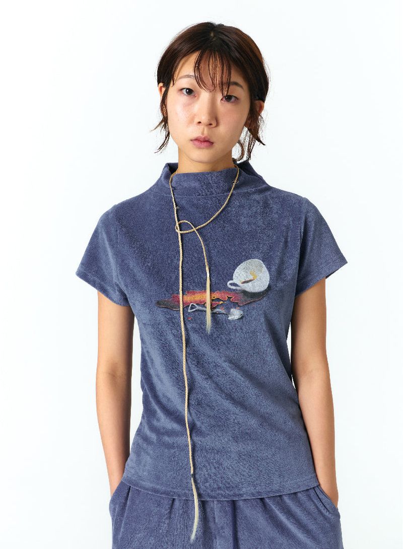 SPILT COFFEE HIGHNECK TERRY T-SHIRTS