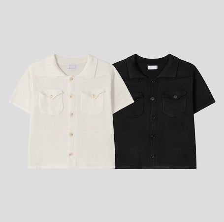 Cedar Two-Pocket Collared Knit Cardigan