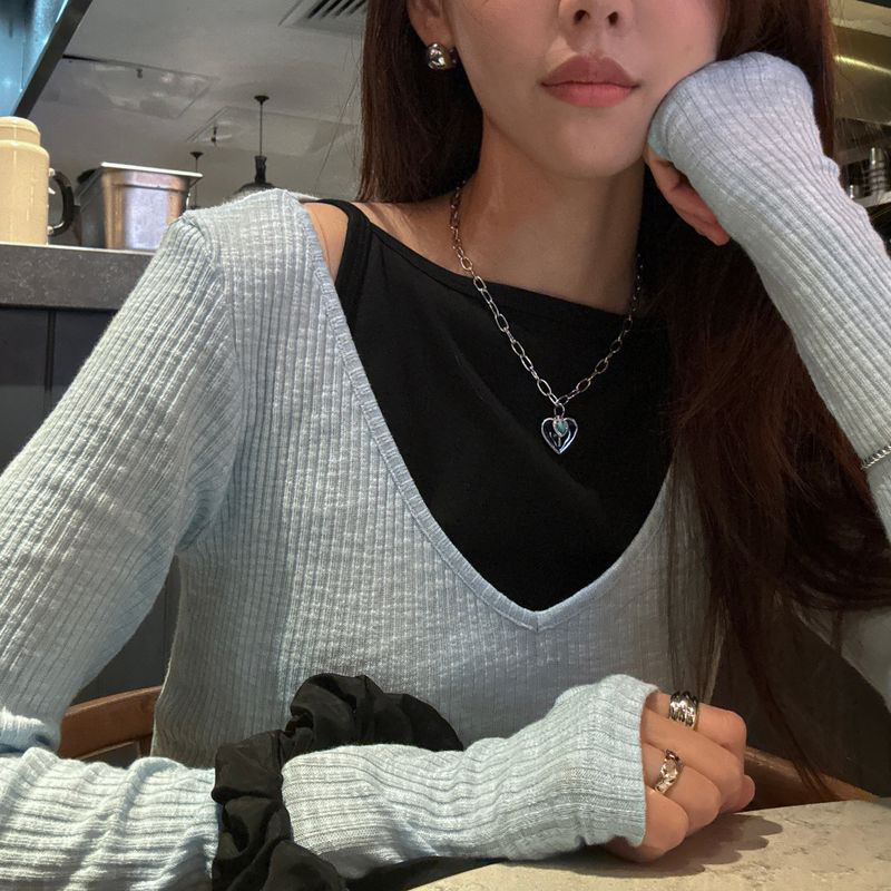 [MADE]Black heart Necklace
