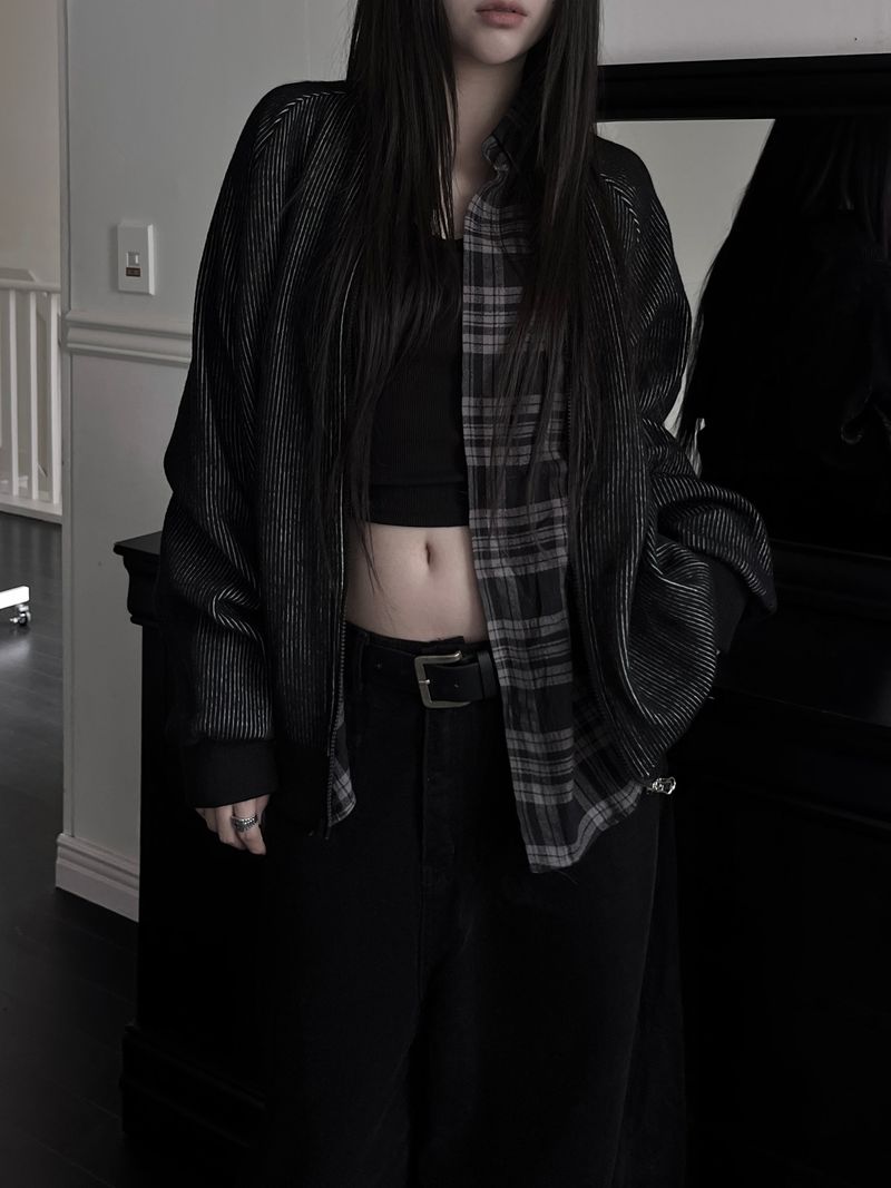 pair wool stripe zip-up (unisex)