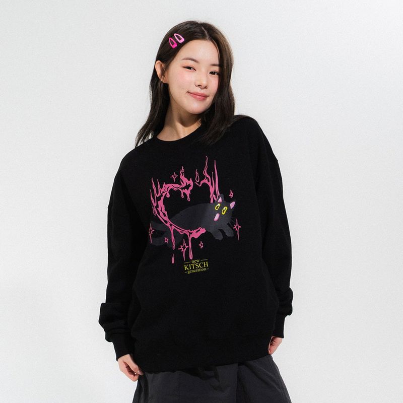 CIRCUS HEART SWEATSHIRTS-BLACK