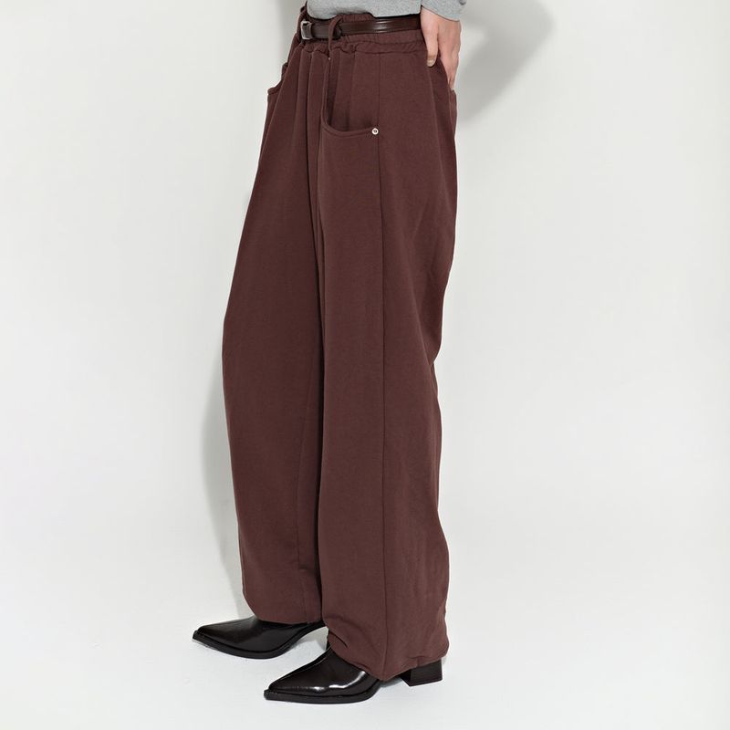Jean Pocket Wide Pants Brown