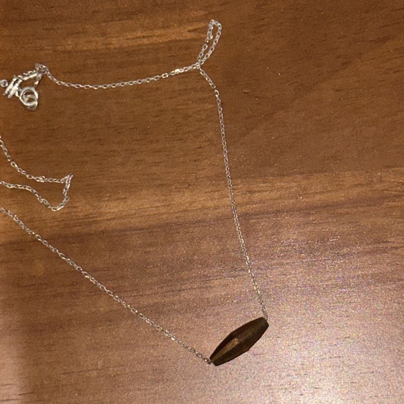 [CCNMADE] Silver Chain Glass Necklace