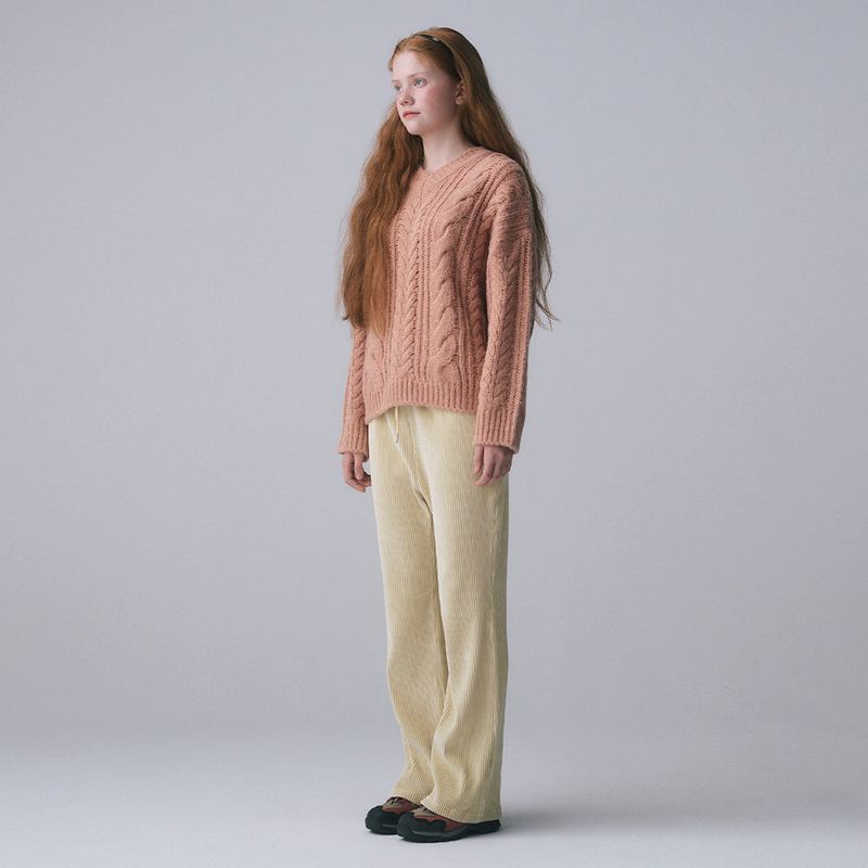 CORDUROY BANDING PANTS, YELLOW