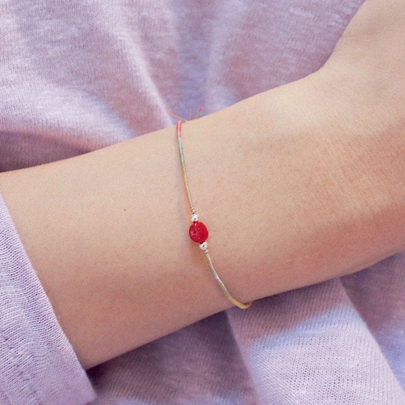 Coral Silver ball Bracelet (10color)