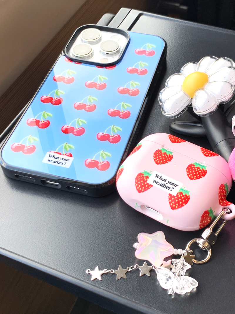fruit tetris glass bumper case-cherry