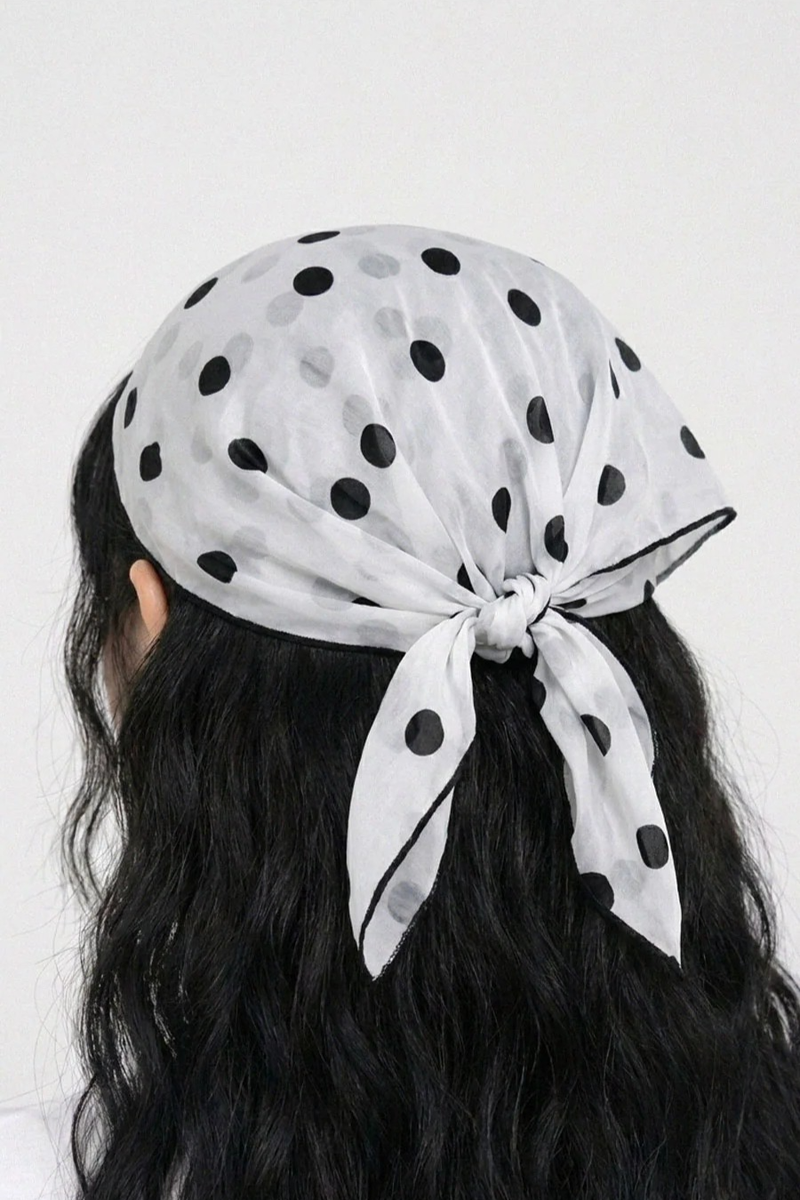 POPO POLKA DOT SCARF (WHITE, SKY 2COLORS!)