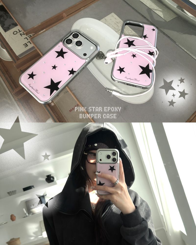 pink star epoxy bumper case
